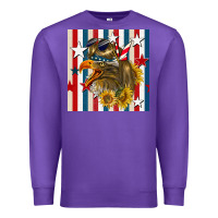 Purple mullet eagle seamless pattern Premium Sweatshirt - BundleAndBundleShop