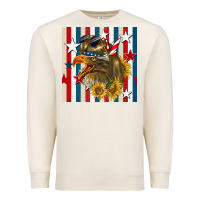 Sandshell mullet eagle seamless pattern Premium Sweatshirt - BundleAndBundleShop
