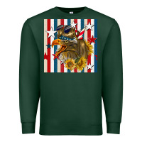 Sports Green mullet eagle seamless pattern Premium Sweatshirt - BundleAndBundleShop