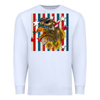 White mullet eagle seamless pattern Premium Sweatshirt - BundleAndBundleShop