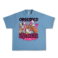 Pebble Blue Obsessed with sneakers pink afro woman Urban Heavy Tee - RanaPortraitStore