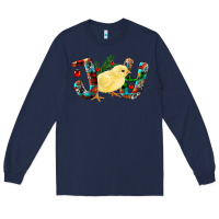 Navy christmas joy chick Long Sleeve Tee - RanaPortraitStore