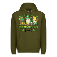 Army Green shenanigans squad gnomes st. patricks day Premium Hoodie - MaliasSmallBusiness