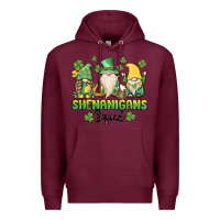 Burgundy shenanigans squad gnomes st. patricks day Premium Hoodie - MaliasSmallBusiness