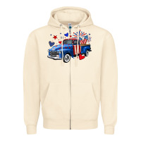 Sandshell 4th of July American flag truck Zipper Hoodie - Neo Western
