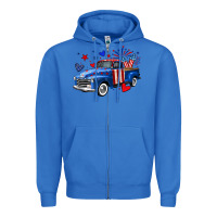 True Royal 4th of July American flag truck Zipper Hoodie - Neo Western
