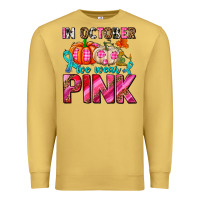 Antique Gold in october we wear pink with pumpkins Premium Sweatshirt - AdoDesignShop