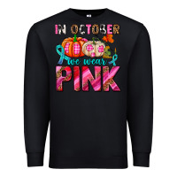 Black in october we wear pink with pumpkins Premium Sweatshirt - AdoDesignShop