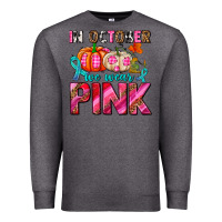 Charcoal Heather in october we wear pink with pumpkins Premium Sweatshirt - AdoDesignShop
