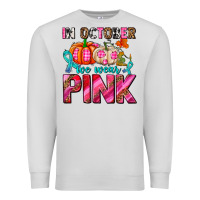Dove Grey in october we wear pink with pumpkins Premium Sweatshirt - AdoDesignShop