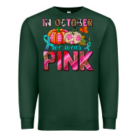Sports Green in october we wear pink with pumpkins Premium Sweatshirt - AdoDesignShop