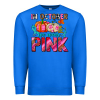 True Royal in october we wear pink with pumpkins Premium Sweatshirt - AdoDesignShop