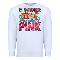 White in october we wear pink with pumpkins Premium Sweatshirt - AdoDesignShop