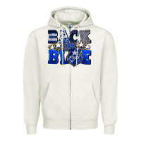 Oatmeal Heather Back to blue 4th of July 4th of july Zipper Hoodie - CowGirlArtShop