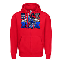 Red Back to blue 4th of July 4th of july Zipper Hoodie - CowGirlArtShop
