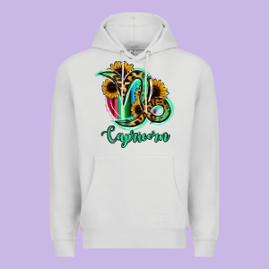 Capricorn Zodiac Sign Sunflower Leopard Serape Premium Hoodie Designed By Ranaportraitstore