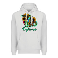 Dove Grey Capricorn Zodiac Sign Sunflower Leopard Serape Premium Hoodie - RanaPortraitStore