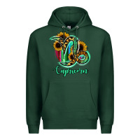 Sports Green Capricorn Zodiac Sign Sunflower Leopard Serape Premium Hoodie - RanaPortraitStore