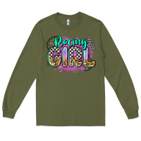 Army Green racing girl Long Sleeve Tee - Zillion Design Studio