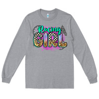 Heather Grey racing girl Long Sleeve Tee - Zillion Design Studio