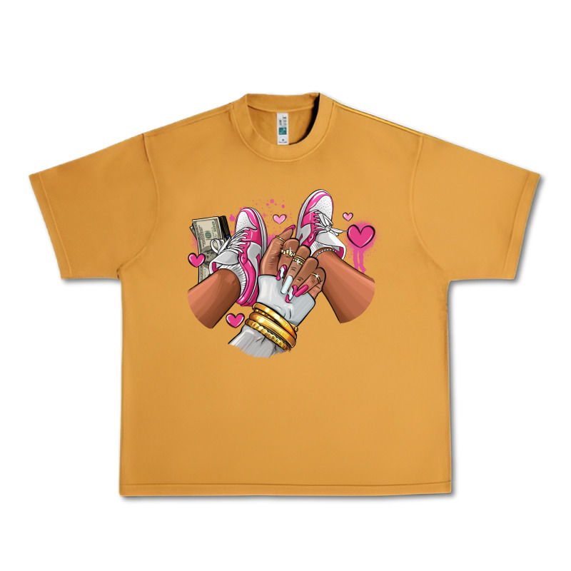 Pink And White Sneaker Girl Urban Heavy Tee by RanaPortraitStore | Teevron