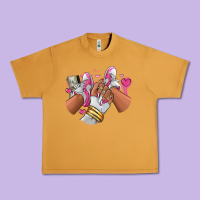 Pink And White Sneaker Girl Urban Heavy Tee Designed By Ranaportraitstore