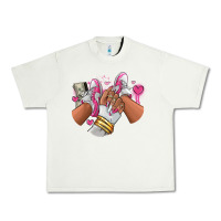 Pistachio Pink and white sneaker girl Urban Heavy Tee - RanaPortraitStore