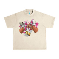 Sandshell Pink and white sneaker girl Urban Heavy Tee - RanaPortraitStore