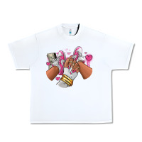 White Pink and white sneaker girl Urban Heavy Tee - RanaPortraitStore