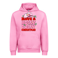 Fuchsia Pink have a holly dolly christmas Urban Hoodie - MaliasSmallBusiness
