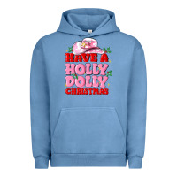 Pigment Pebble Blue have a holly dolly christmas Urban Hoodie - MaliasSmallBusiness