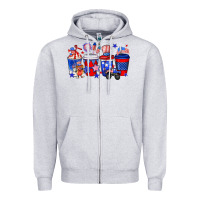 Heather Grey 4th of July coffee drinks Zipper Hoodie - Neo Western