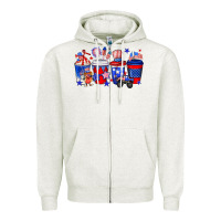 Oatmeal Heather 4th of July coffee drinks Zipper Hoodie - Neo Western