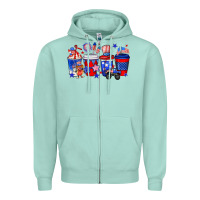 Seafoam 4th of July coffee drinks Zipper Hoodie - Neo Western