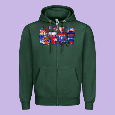 4th Of July Coffee Drinks Zipper Hoodie Designed By Neo Western