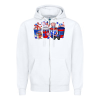 White 4th of July coffee drinks Zipper Hoodie - Neo Western