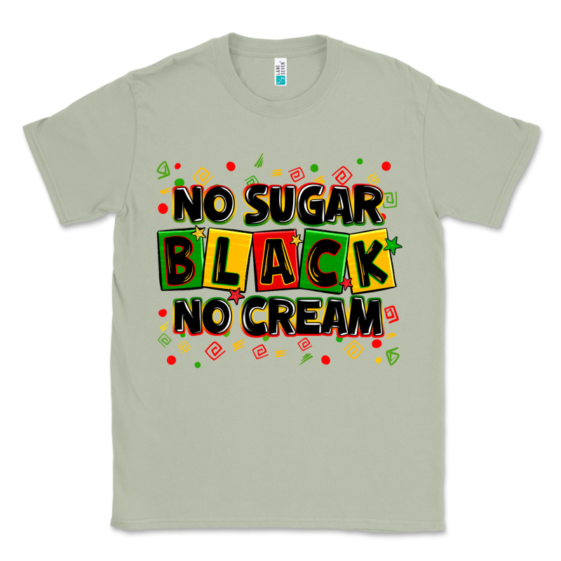 No Sugar No Cream Black Classic Tee by Zillion Design Studio | Teevron