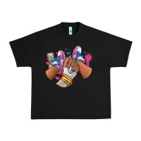 Black Pink and blue sneaker girl Urban Heavy Tee - RanaPortraitStore