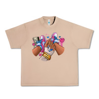 Burro Pink and blue sneaker girl Urban Heavy Tee - RanaPortraitStore
