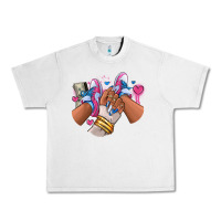 Lunar Rock Pink and blue sneaker girl Urban Heavy Tee - RanaPortraitStore