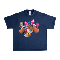 Navy Pink and blue sneaker girl Urban Heavy Tee - RanaPortraitStore