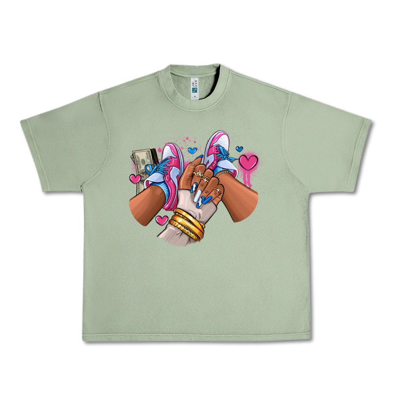 Pink And Blue Sneaker Girl Urban Heavy Tee by RanaPortraitStore | Teevron