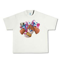 Pistachio Pink and blue sneaker girl Urban Heavy Tee - RanaPortraitStore