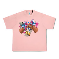 Salmon Pink and blue sneaker girl Urban Heavy Tee - RanaPortraitStore