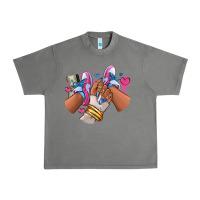 Tornado Pink and blue sneaker girl Urban Heavy Tee - RanaPortraitStore