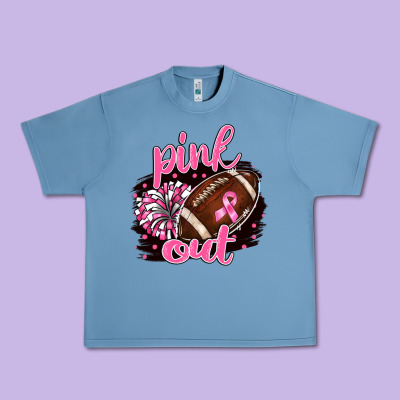 Pink Out Football Urban Heavy Tee Designed By Barkaloodesign