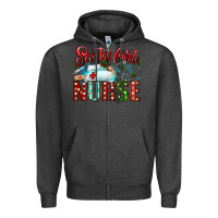 Charcoal Heather santa is favorite nurse Zipper Hoodie - CowhideDigitalArt