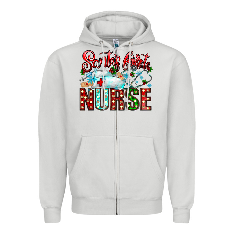 Santa Is Favorite Nurse Zipper Hoodie by CowhideDigitalArt | Teevron