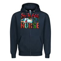 Navy santa is favorite nurse Zipper Hoodie - CowhideDigitalArt