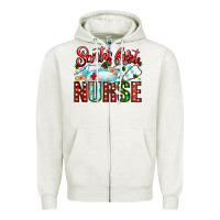 Oatmeal Heather santa is favorite nurse Zipper Hoodie - CowhideDigitalArt